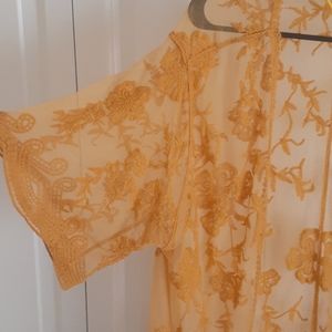 Golden lace cover up